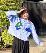 Work Hard Stay Cute Buttoned Shirt Long Sleeve  | Liunic on Things