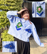 Work Hard Stay Cute Buttoned Shirt Long Sleeve  | Liunic on Things