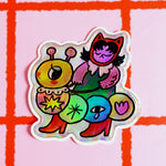Cosmic Carnival Sticker 3D Hologram
