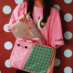 Cosmic Carnival Pink Cat Laptop Bag