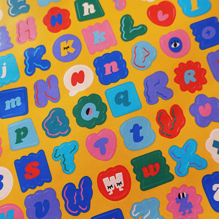 Pastel Friends Alphabet Sticker