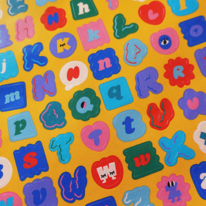 Alphabet amis pastel Sticker