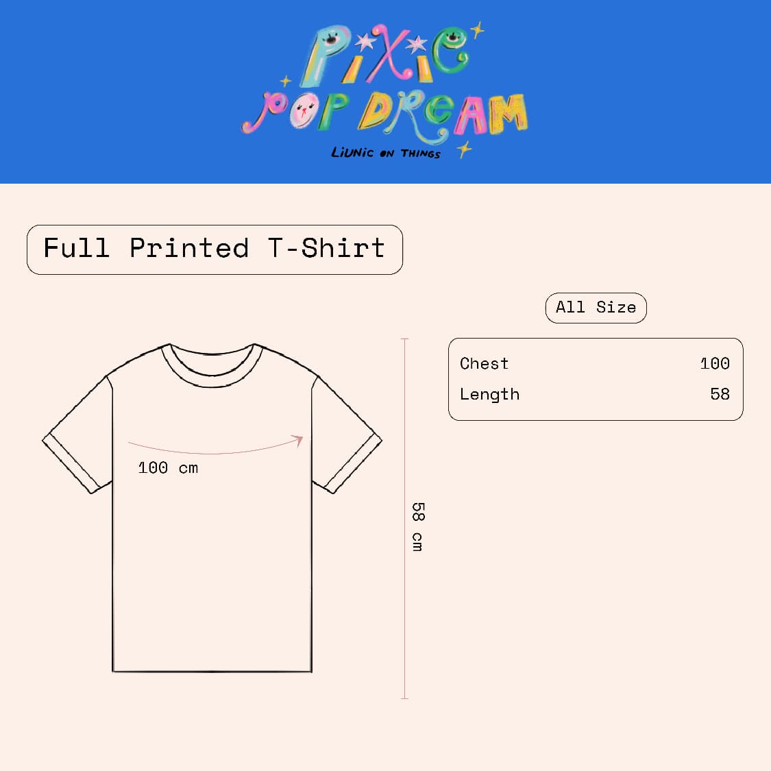 Pixie Pop Dream Full Printed T-shirt | Liunic on Things