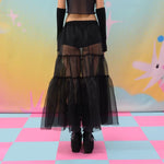 Pixie Pop Dream Black Embroidery Skirt | Liunic on Things