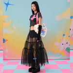 Pixie Pop Dream Black Embroidery Skirt | Liunic on Things