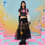 Pixie Pop Dream Black Embroidery Skirt | Liunic on Things