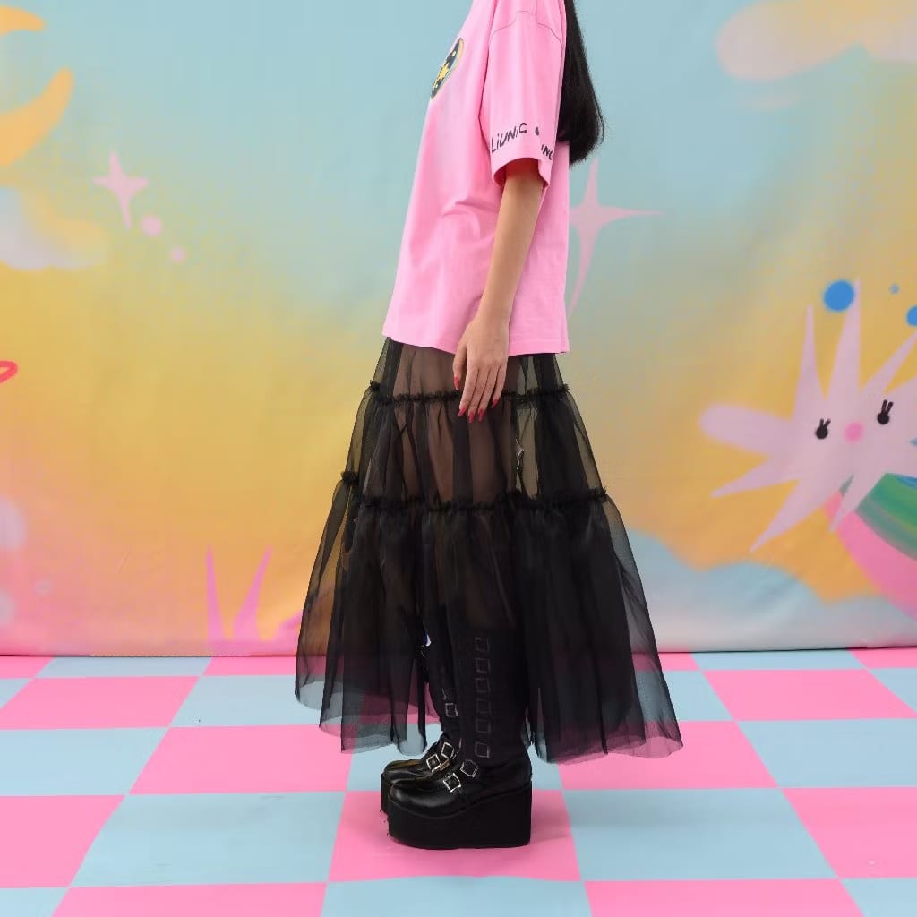 Pixie Pop Dream Black Embroidery Skirt | Liunic on Things