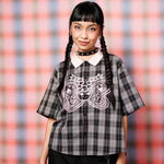 Plaid Playdate Black Butterfly Shirt | Liunic on Things | Kemeja