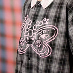 Plaid Playdate Black Butterfly Shirt | Liunic on Things | Kemeja