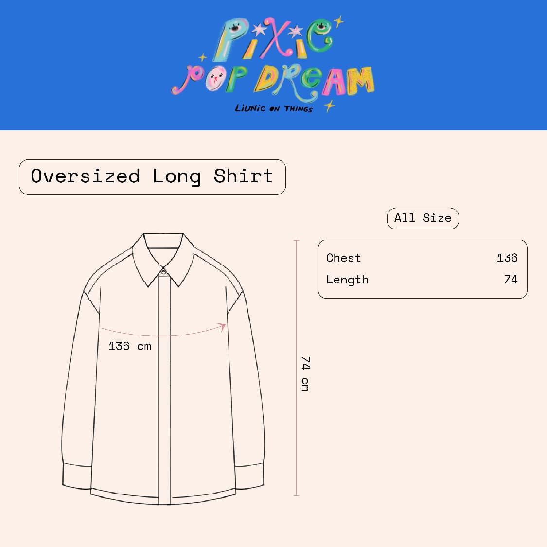 Pixie Pop Dream Oversized Long Shirt | Liunic on Things