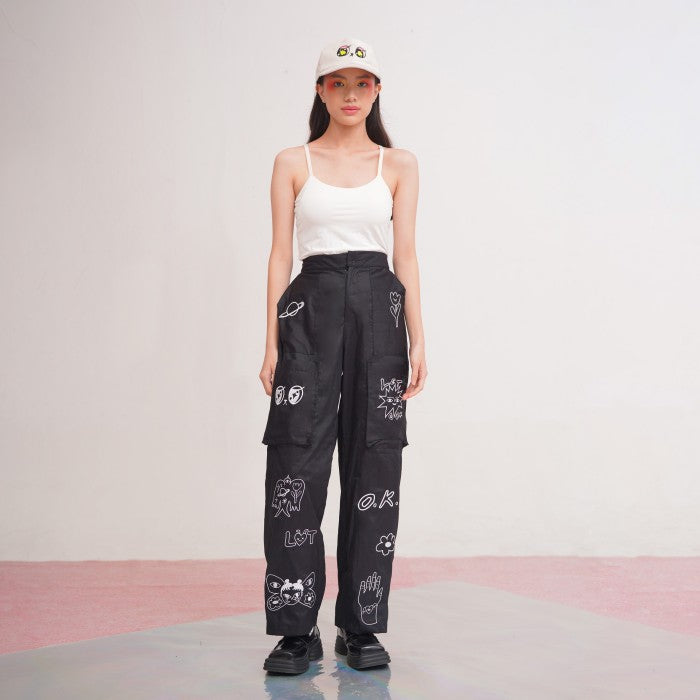 Let Go Embroidery Pants